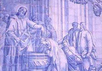 Pormenor do painel de azulejos da capela